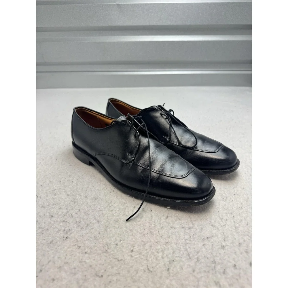 Allen Edmonds Burton Shoes Mens Size 11.5 D Black Derby Square Toe Dress USA
